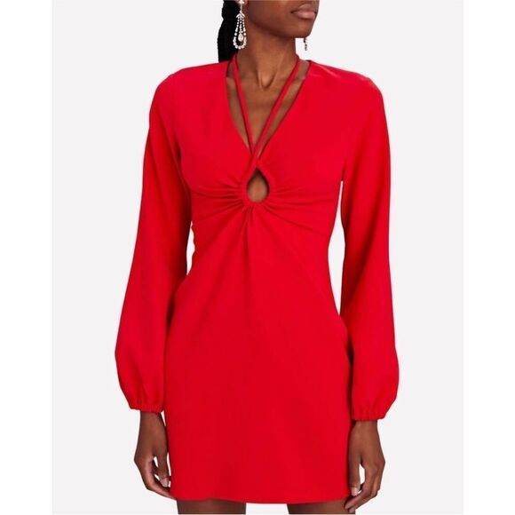 NEW A.L.C. leslie cut out mini dress in garnet - Picture 3 of 13